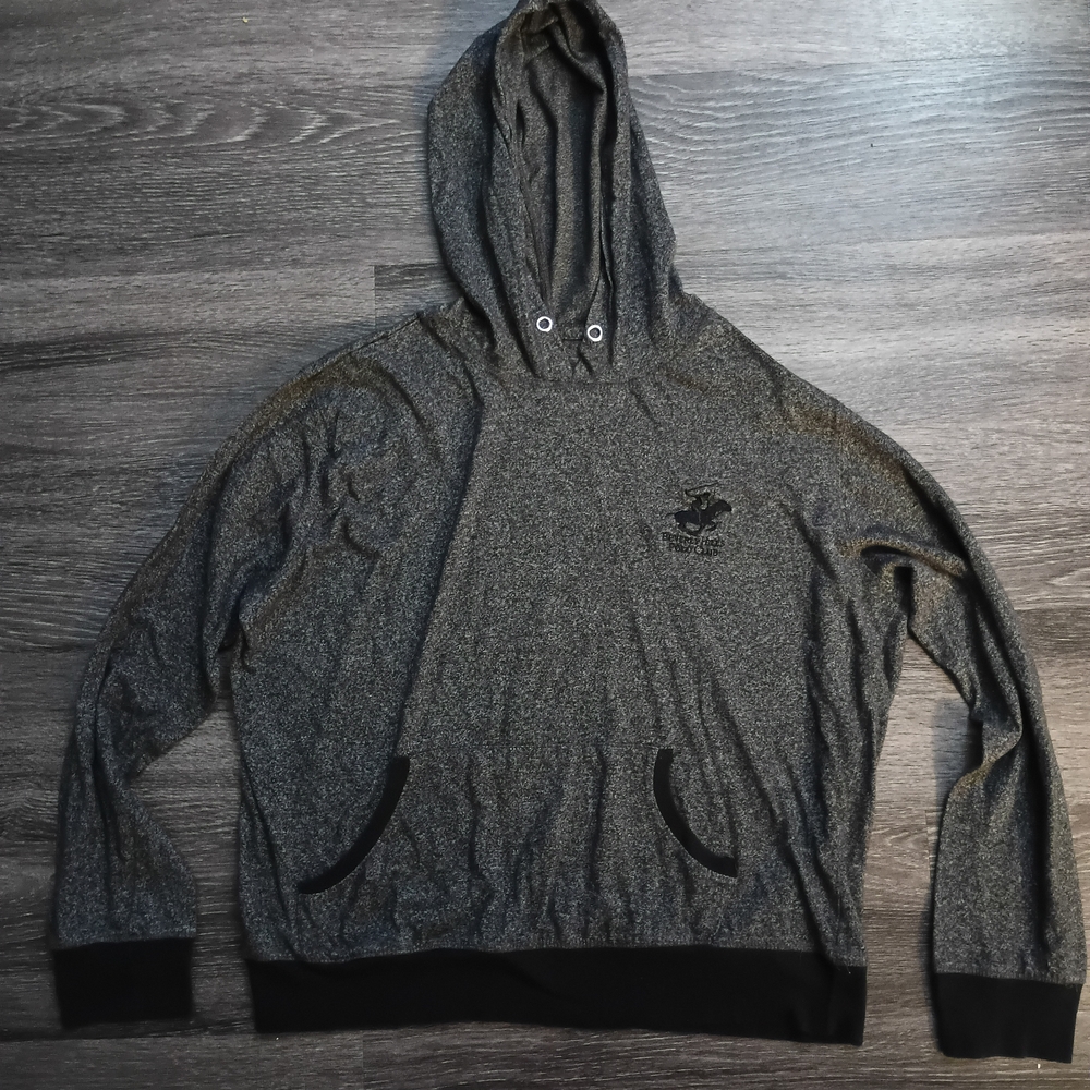 Beverly Hills Polo Club Charcoal Hoodie with Black Logo